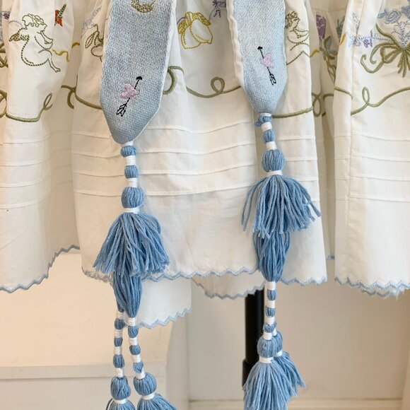 Giulia Embroidered Mini Dress in Cream - Picture 6 of 8